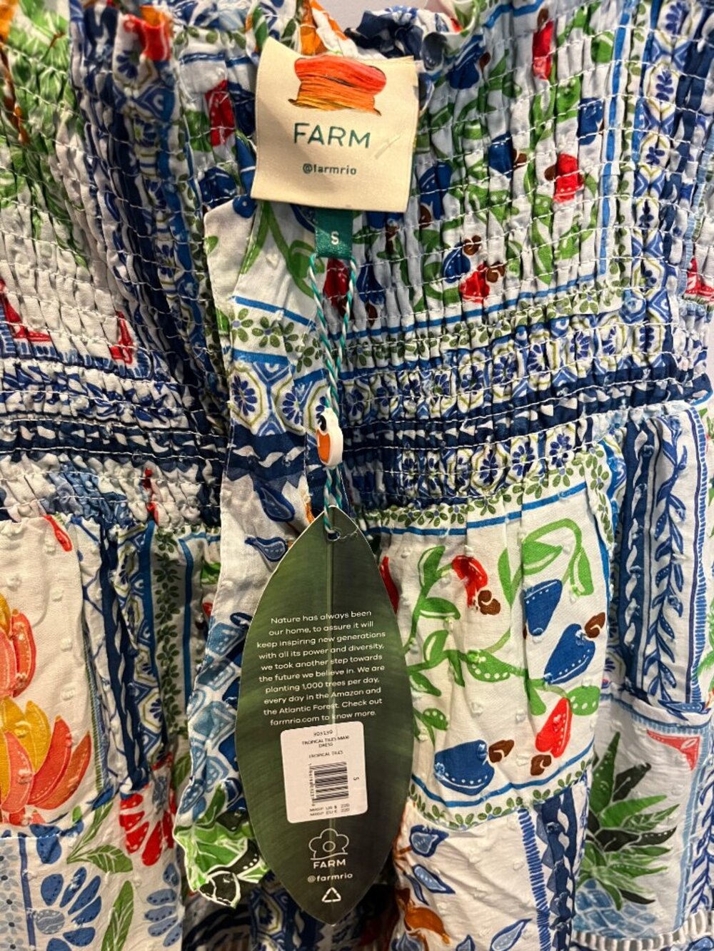 FARM Rio Tropical Tiles Maxi Dress S NWT - Picture 2 of 3